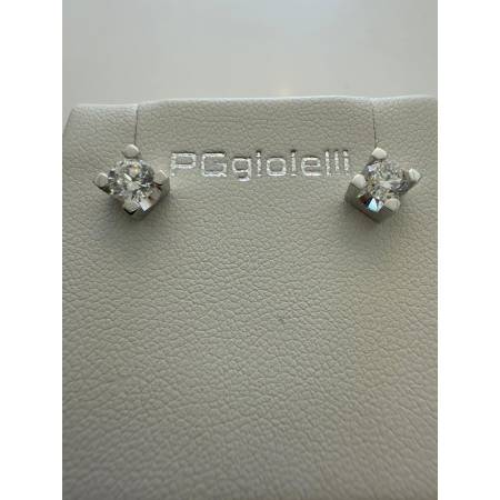 ORECCHINI PG GIOIELLI DIAMANTI 0,80 Ct Punto Luce In ORO BIANCO 18 Karati 750%