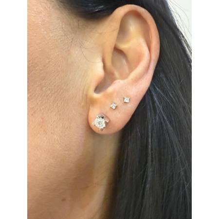 ORECCHINI PG GIOIELLI DIAMANTI 0,80 Ct Punto Luce In ORO BIANCO 18 Karati 750%