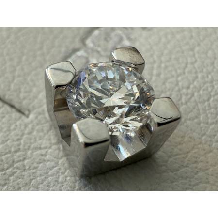 ORECCHINI PG GIOIELLI DIAMANTI 1,00 Carato Punto Luce In ORO BIANCO 18 Kt 750%