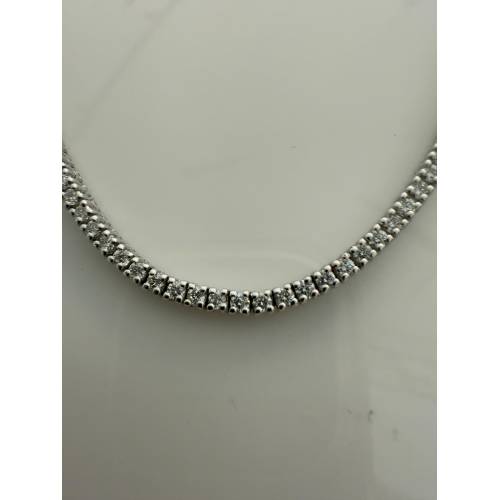 COLLANA TENNIS In Oro Bianco 18 Kt...