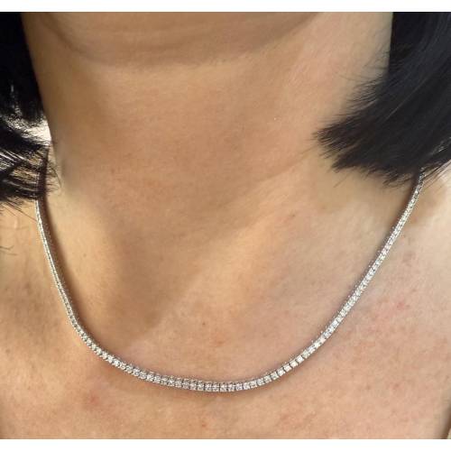 COLLANA TENNIS In Oro Bianco 18 Kt...