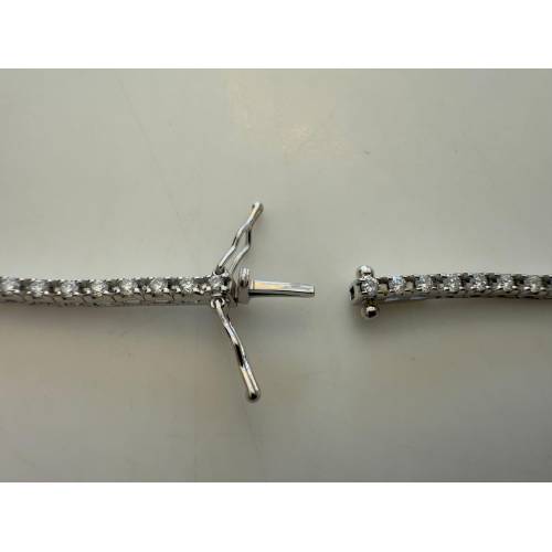 COLLANA TENNIS In Oro Bianco 18 Kt...