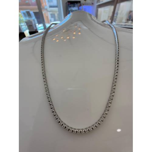 COLLANA TENNIS In Oro Bianco 18 Kt...