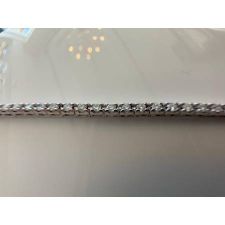 COLLANA TENNIS In Oro Bianco 18 Kt Collier Con DIAMANTI 2,82 CARATI PG Gioielli