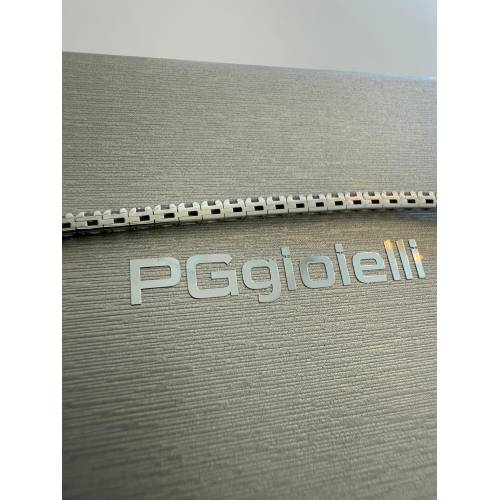 COLLANA TENNIS In Oro Bianco 18 Kt...