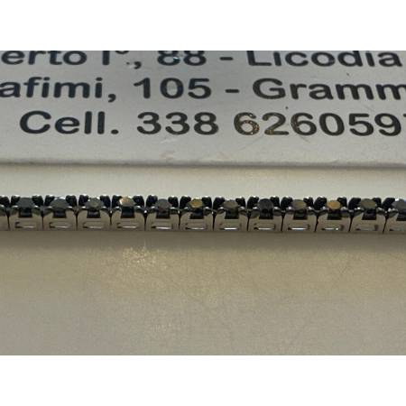 BRACCIALE TENNIS Uomo PG GIOIELLI In Oro Bianco 18 Karati 750% Con DIAMANTI NERI