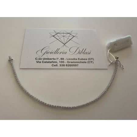 BRACCIALE TENNIS PG GIOIELLI In Oro Bianco 18 Karati 750% Con DIAMANTI BIANCHI