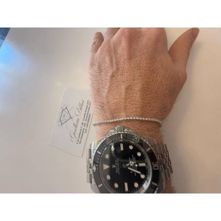 BRACCIALE TENNIS PG GIOIELLI In Oro Bianco 18 Karati 750% Con DIAMANTI BIANCHI