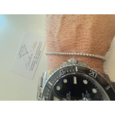 BRACCIALE TENNIS PG GIOIELLI In Oro Bianco 18 Karati 750% Con DIAMANTI BIANCHI