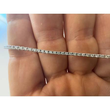 BRACCIALE TENNIS PG GIOIELLI In Oro Bianco 18 Karati 750% Con DIAMANTI BIANCHI