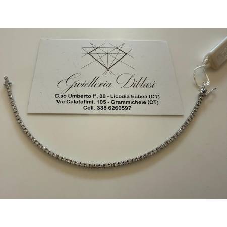 BRACCIALE TENNIS PG GIOIELLI In Oro Bianco 18 Karati 750% Con DIAMANTI BIANCHI