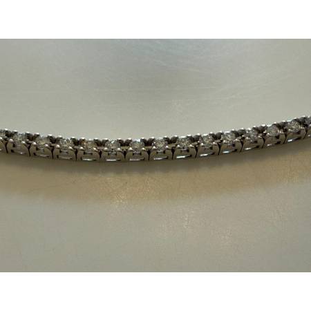 BRACCIALE TENNIS PG GIOIELLI In Oro Bianco 18 Karati 750% Con DIAMANTI BIANCHI