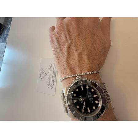 BRACCIALE TENNIS PG GIOIELLI In Oro Bianco 18 Karati 750% Con DIAMANTI BIANCHI