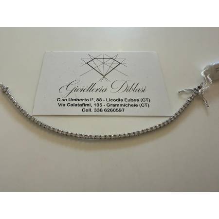BRACCIALE TENNIS PG GIOIELLI In Oro Bianco 18 Karati 750% Con DIAMANTI BIANCHI
