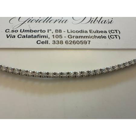 BRACCIALE TENNIS PG GIOIELLI In Oro Bianco 18 Karati 750% Con DIAMANTI BIANCHI