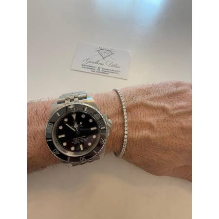 BRACCIALE TENNIS PG GIOIELLI In Oro Bianco 18 Karati 750% Con DIAMANTI BIANCHI