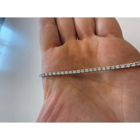 BRACCIALE TENNIS PG GIOIELLI In Oro Bianco 18 Karati 750% Con DIAMANTI BIANCHI