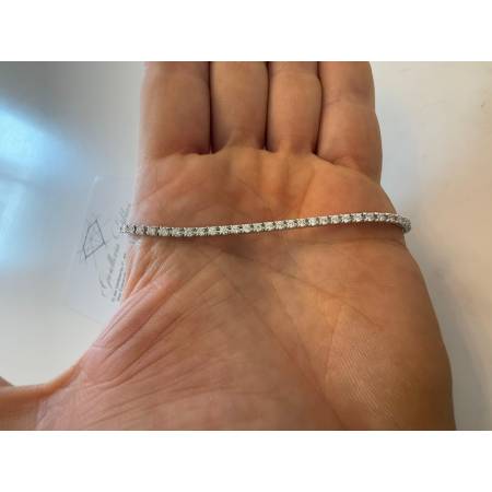 BRACCIALE TENNIS PG GIOIELLI In Oro Bianco 18 Karati 750% Con DIAMANTI BIANCHI