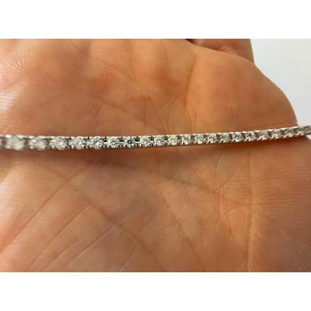 BRACCIALE TENNIS PG GIOIELLI In Oro Bianco 18 Karati 750% Con DIAMANTI BIANCHI