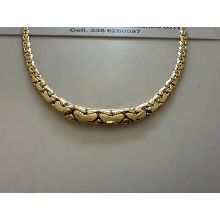 COLLANA In ORO GIALLO 18 Karati 750% Donna COLLIER Girocollo Maglia A Decrescere