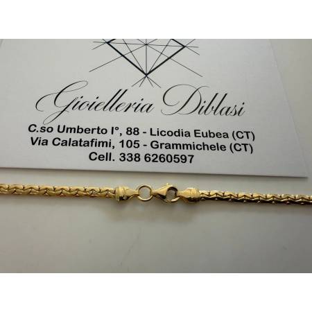 COLLANA In ORO GIALLO 18 Karati 750% Donna COLLIER Girocollo Maglia A Decrescere