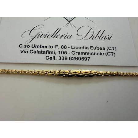 COLLANA In ORO GIALLO 18 Karati 750% Donna COLLIER Girocollo Maglia A Decrescere