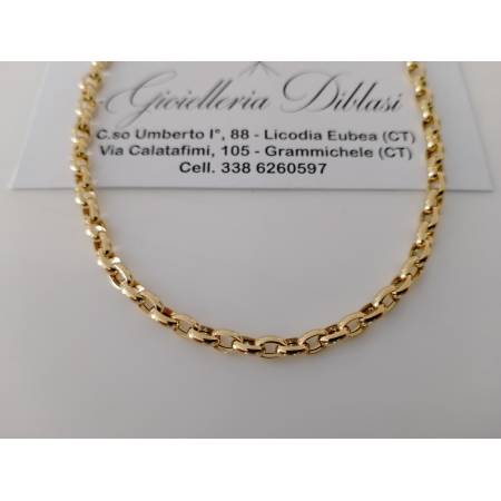 COLLANA ORO GIALLO 18 Karati 750% Uomo Donna COLLIER Catena Rolò Ovale Girocollo
