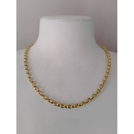 COLLANA ORO GIALLO 18 Karati 750% Uomo Donna COLLIER Catena Rolò Ovale Girocollo