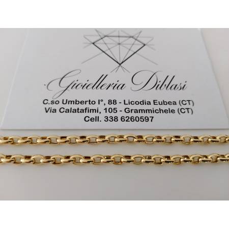 COLLANA ORO GIALLO 18 Karati 750% Uomo Donna COLLIER Catena Rolò Ovale Girocollo