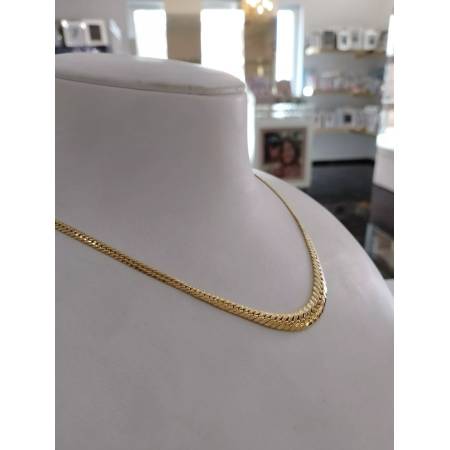 COLLANA ORO GIALLO 18 Kt 750% Donna COLLIER Maglia Catena SERPENTINA Girocollo