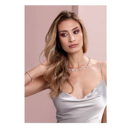 COLLANA OTTAVIANI Donna In OTTONE Placcato Argentata Silver Con Zirconi 501122C