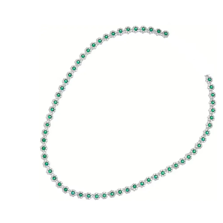 COLLANA OTTAVIANI Donna Argentata In OTTONE Placcato Con Zirconi Verdi 501048C