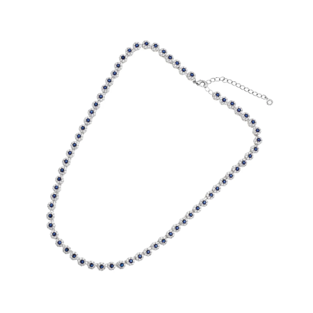 COLLANA OTTAVIANI Da Donna Argentata In OTTONE Placcato Con Zirconi Blu 500765C