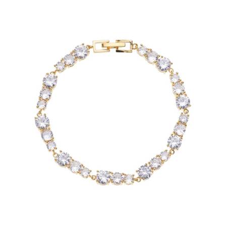 BRACCIALE OTTAVIANI Donna In OTTONE Placcato Dorato Con Zirconi Bianchi 500966B