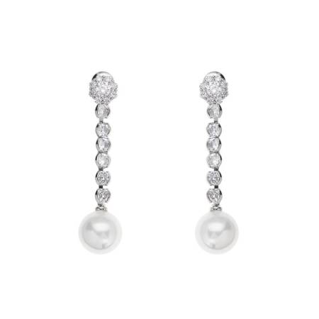 ORECCHINI OTTAVIANI PENDENTI Argentati OTTONE Placcato Zirconi E Perle 500968O