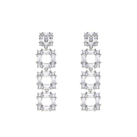 ORECCHINI OTTAVIANI PENDENTI Argentati In OTTONE Placcato Con Zirconi 501135O