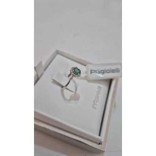 ANELLO Con SMERALDO E DIAMANTI ORO...