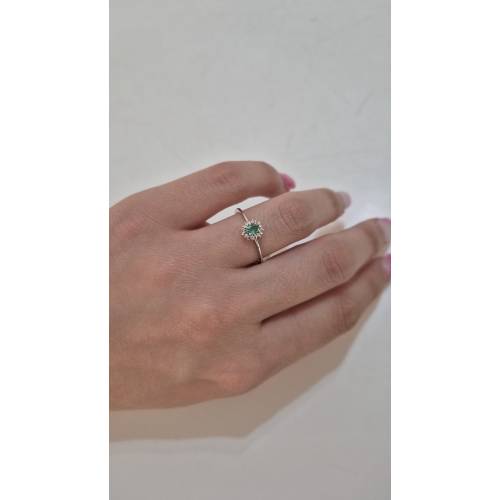 ANELLO Con SMERALDO E DIAMANTI ORO...