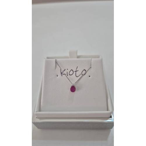 COLLANA RUBINO Ovale E DIAMANTE KIOTO...
