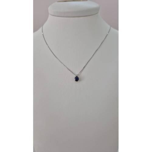 COLLANA ZAFFIRO Ovale E DIAMANTE...