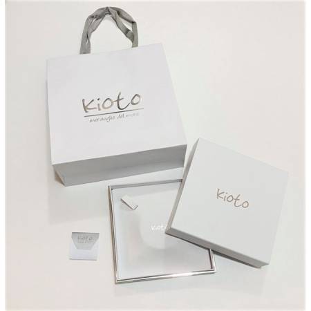 COLLANA ZAFFIRO Ovale E DIAMANTE KIOTO Oro Bianco 9 Karati 375% Catena Veneziana