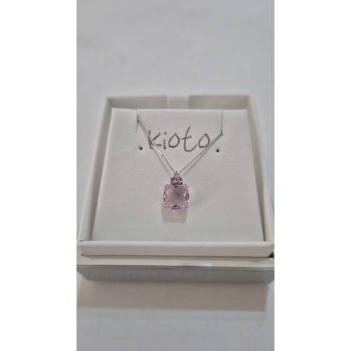 COLLANA KIOTO QUARZO ROSA E DIAMANTE...