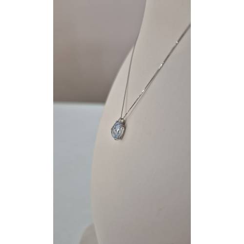 COLLANA KIOTO QUARZO AZZURRO DIAMANTE...