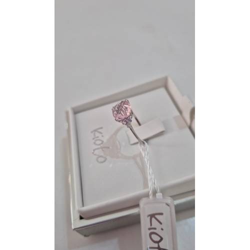 ANELLO KIOTO Solitario QUARZO ROSA E...