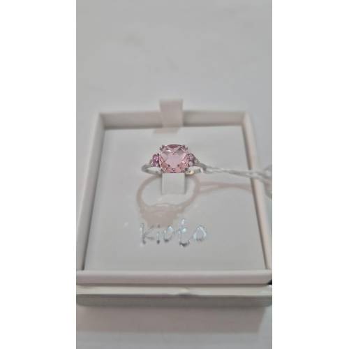 ANELLO KIOTO Solitario QUARZO ROSA E...