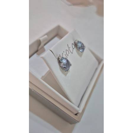 ORECCHINI Puntoluce KIOTO Con QUARZO AZZURRO E DIAMANTI ORO BIANCO 9 karati 375%
