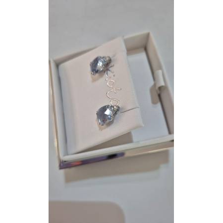 ORECCHINI Puntoluce KIOTO Con QUARZO AZZURRO E DIAMANTI ORO BIANCO 9 karati 375%