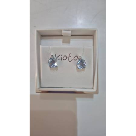 ORECCHINI Puntoluce KIOTO Con QUARZO AZZURRO E DIAMANTI ORO BIANCO 9 karati 375%