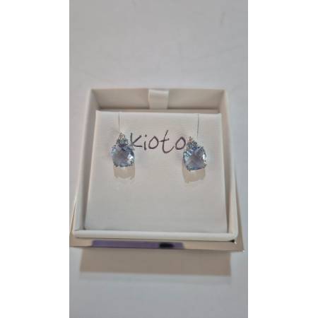 ORECCHINI Puntoluce KIOTO Con QUARZO AZZURRO E DIAMANTI ORO BIANCO 9 karati 375%