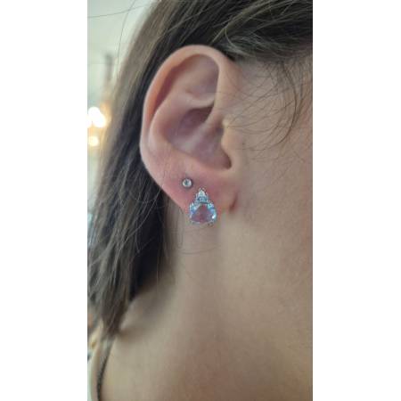 ORECCHINI Puntoluce KIOTO Con QUARZO AZZURRO E DIAMANTI ORO BIANCO 9 karati 375%